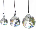 Set de 3 bolas de cristal facetado atrapasol para decoración hogar en 20mm 30mm 40mm - Juego De 3 Piezas Transparentes De Color Blanco / Como se muestra