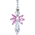 Pink angel crystal suncatcher with faceted clear prism pendant for car or garden decor - Pink Angel Pendant