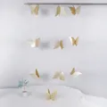 Guirnalda de mariposas doradas brillantes de doble capa para bodas y decoración de pared - Amarillo