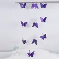 Guirnalda de mariposas moradas con purpurina 3D para decoración de paredes de bodas - Aprox. 2m de largo / Púrpura