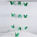 Guirnalda de mariposas 3D verdes con purpurina para decoración de paredes en fiestas - Verde