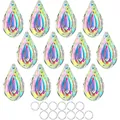 10-piece set of iridescent 50mm teardrop crystal suncatchers with silver split rings - Teardrop Pipa Pendant (AB Iridescent) / 10 Pieces Set (50mm) / AB Iridescent