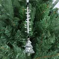 Transparenter Acryl-Weihnachtsbaumanhänger mit Kristallperlen und weißem Bandbehang - Weihnachtsbaum Stil Eins / Klarweiß