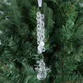 Schneemann-Anhänger aus Acryl mit facettierten Perlen für die Weihnachtsbaum-Deko - Schneemann Stil Zwei / Klarweiß
