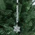 Pendentif flocon de neige en acrylique transparent avec perles pour décor de Noël - Flocon Style Trois / Blanc Clair