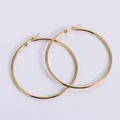 Classic gold-plated stainless steel 50mm hoop earrings with minimalist circular design - Large Size / Gold