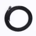 Three-layer black stainless steel box chain necklace with lobster clasp for men - Black Box Chain (3.5mm*60cm)