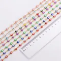 Ciondoli mano malocchio in smalto colorato su catena per collana in acciaio dorato - Stile bianco / Oro