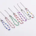 Bracciali in acciaio inossidabile con ciondoli smaltati Evil Eye in vari colori vivaci - Colore Acciaio (Bianco)