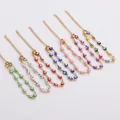 Set di 7 braccialetti colorati malocchio placcati oro con chiusura a moschettone - Oro (Bianco)