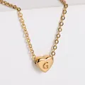 Personalized 18K gold plated heart pendant necklace with engraved letter G - Letter G