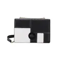 Borsa a tracolla bicolore bianco e nero con trama trapuntata e tracolla a catena - Spliced Nero e Bianco (Nero)