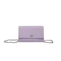 Borsa a tracolla in pelle martellata lavanda con catena e chiusura a girello argento - Viola Chiaro