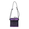Bolso bandolera de nailon púrpura con bolsillo de malla y correa de cordón ajustable - Morado
