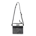 Bolso bandolera de nailon de malla blanco y negro con correa de cuerda ajustable - Gris claro