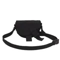 Mini borsa a tracolla minimalista in nylon nero con fibbia e cinturino regolabile - Nero