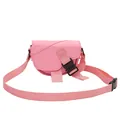 Mini borsa a tracolla in nylon rosa con ampia tracolla regolabile e fibbia nera - Rosa