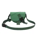 Mini borsa a tracolla in nylon verde da donna con fibbia e cinturino regolabile - Verde
