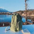 Zaino vintage in tela lavata verde per donna in stile retrò giapponese outdoor - Verde