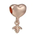 Roségoldenes Herz und Honigbiene Charm-Anhänger für DIY geometrische Armbänder - Roségold Herz Biene Schiebe Charm (35)