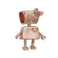 Roboter-Anhänger in Roségold mit rosa Schleife und Herz für DIY-Perlenarmbänder - Roségold Roboter Rosa Schleife Charm (32)