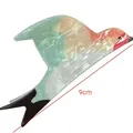 Pinza per capelli a rondine da 9 cm con motivo marmorizzato colorato e uccello - Piccola Rondine/Pinguino
