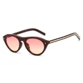Cat eye rivet sunglasses with dark reddish-brown frame and pink gradient lenses - Regular / Standard Maroon Frame with Double Pink Lenses