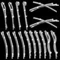 16-piece set of silver metal hair clips featuring sparkling clear crystal rhinestones - Multi Style Combo / Silver