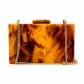 Elegante bolso de fiesta de acrílico con patrón de mármol y cadena dorada de lujo - Cadena Larga Dorada