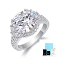 Luxurious round moissanite ring with micro-pave diamonds and GRA certificate set - US Size 5 / R15169 - Round 5-carat Moissanite Ring + Gra Certificate + Exquisite Gift Box