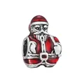 Christmas Santa Claus bead charm with red enamel and silver finish for charm bracelets - Santa Claus Face (2)