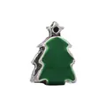 Christmas tree charm bead with green enamel and silver finish for DIY bracelets - Simple Green Christmas Tree (6)