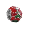 Christmas tree charm bead with red and green enamel and sparkling zircon for bracelets - Starry Night Christmas Bead (9)