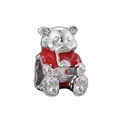 Silver panda charm with red enamel outfit and cup detail for DIY bracelet jewelry - Normal Specification / Panda in Red Clothes (14) / Silver