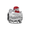 Christmas Santa Claus sleigh charm bead with red enamel for DIY holiday bracelets - Normal Specification / Santa Driving Car (15) / Silver