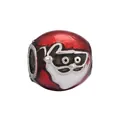 Christmas Santa Claus charm with red enamel finish for DIY bracelet jewelry making - Normal Specification / Round Face Santa Bead (20) / Silver