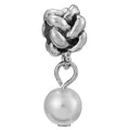 Vintage silver knot charm with a white pearl pendant for DIY bracelets and necklaces - Silver Vintage Knot with Artificial Pearl (20)