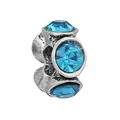 Abalorio para pulsera DIY en plata vintage con brillantes piedras de cristal azul marino - Especificación Normal / Azul cielo