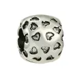 Vintage silver hollow heart charm bead with antique finish for DIY bracelets - Openwork Heart Ball (31) / Normal Specification / Silver