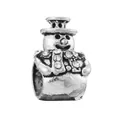 Silver snowman charm bead with sparkling rhinestone scarf for DIY holiday bracelets - Normal Specification / Standing Snowman (33)