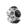 Vintage silver charm bead with black faceted rhinestones for DIY bracelet jewelry - Normal Specification / Black