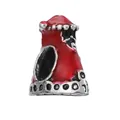Vibrant red Christmas tree enamel charm with silver relief edges for DIY bracelets - Normal Specification / Red Pointed Top Bead (35)