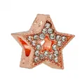 Sparkling rose gold star charm with crystal pavé and hollow star side details - Star Shape (1)