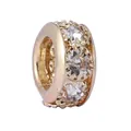 Charm a cuore in oro rosa con cristalli scintillanti per gioielli bracciali DIY - Cilindro Triplo Strass Oro (041)