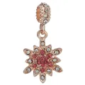 Rose gold snowflake charm with pink and white crystals for beaded bracelets - Pink White Gemstone Snowflake Style (35)