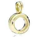 Polierter goldener Rundanhänger mit AP-Gravur und glänzendem Metallic-Finish - Runder Ring / Gold