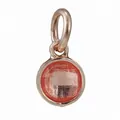 Rose gold round pendant with faceted pink stone and sparkling crystal accents - Peach Pink Faceted Gemstone Style (32)