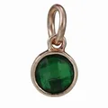 Rose gold round pendant featuring a faceted emerald green gemstone and classic bail - Emerald Green Round Faceted Style (33)