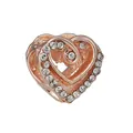 Charm a doppio cuore in oro rosa con strass per bracciali fai-da-te e gioielli - Cuore Doppio Cavo Oro Rosa (010)