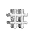 Charm a forma di hashtag argentato con finitura lucida per bracciali fai-da-te - Hashtag # Argento (011) / Argento